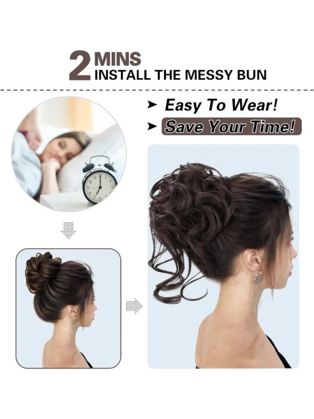 5-Piece Messy Hair Bun Hairpieces for Effortless Tousled Updos - Perfect for